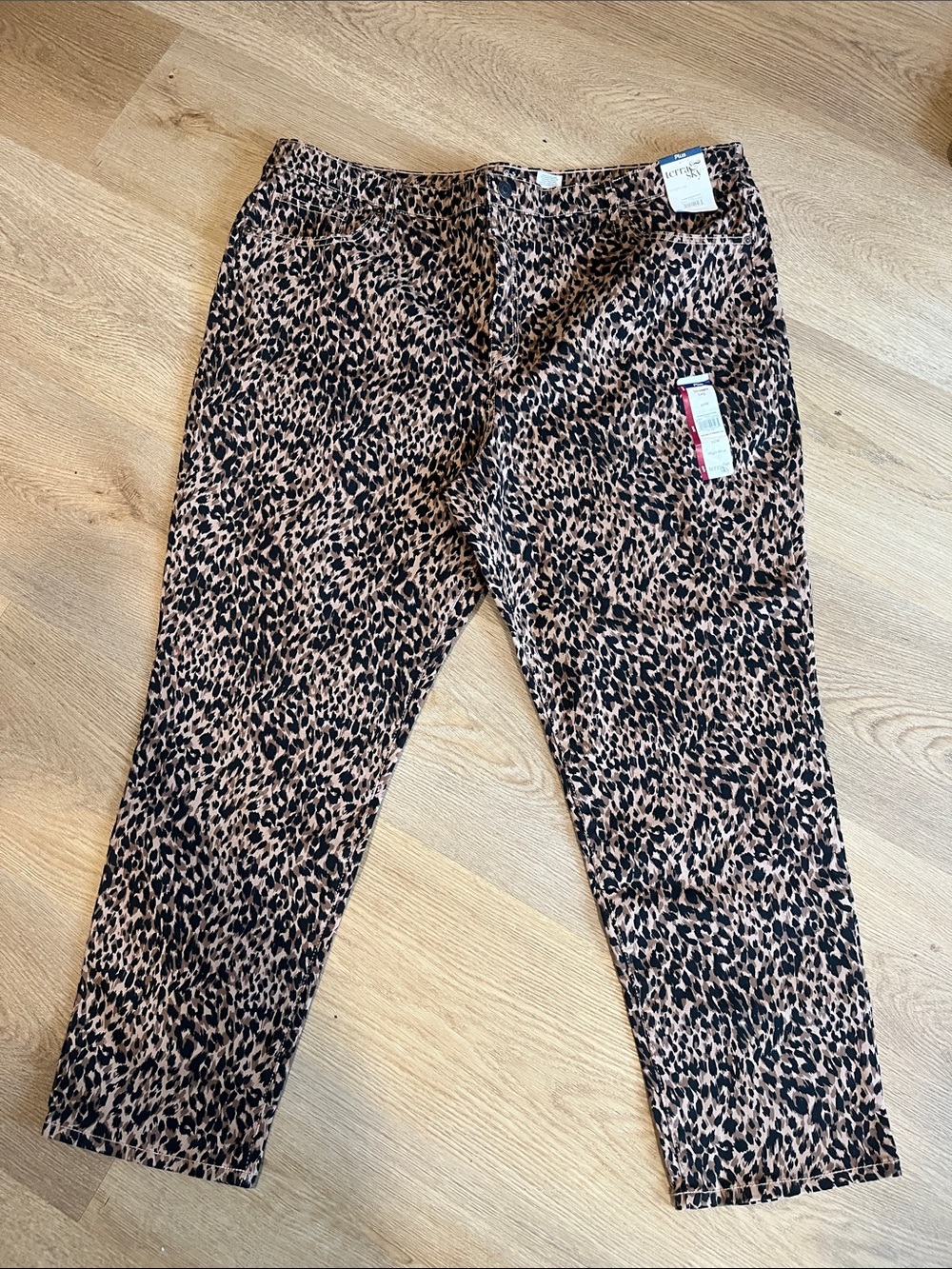 Terra & Sky Leopard Print Jeans - Black and Tan